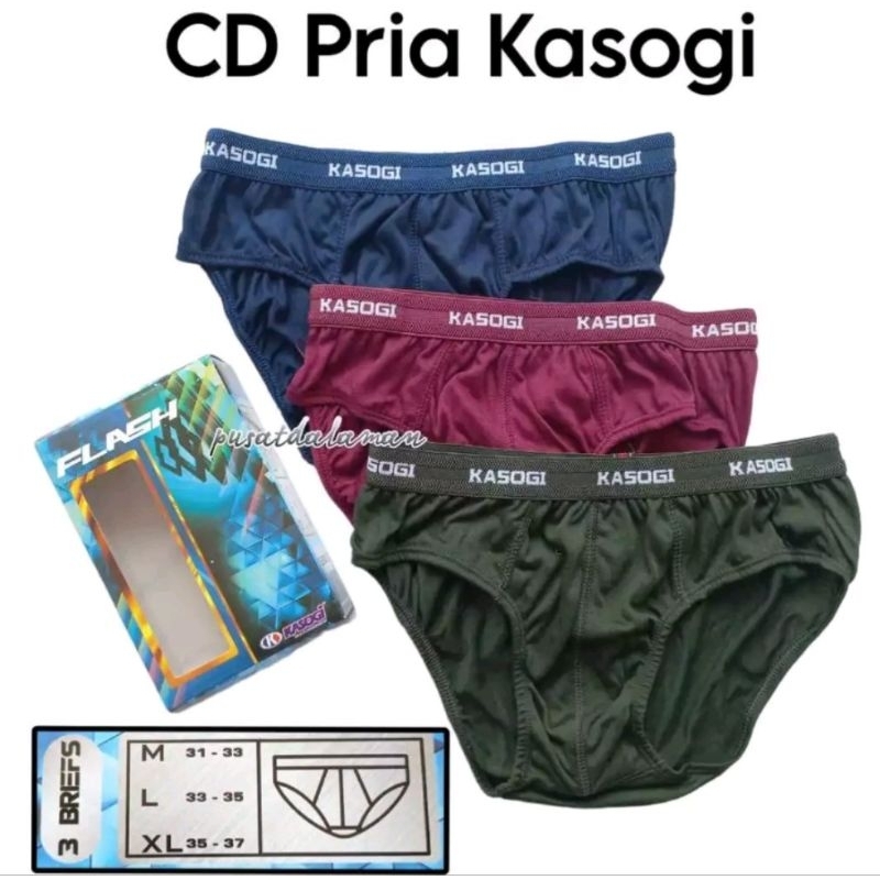 (1Box = 3Pcs) CD Pria Kasogi Celana Dalam Pria Kasogi Flash Kasogi Retro Kasogi Sport Kasogi Pro One