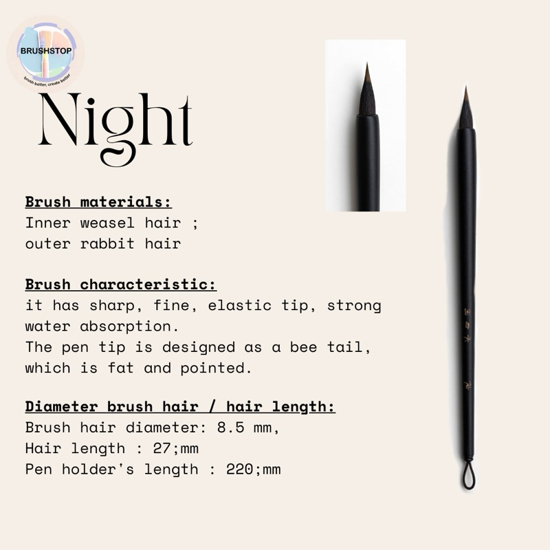 

Kuas Chinese Brush Night Ye weasel and rabbit hair