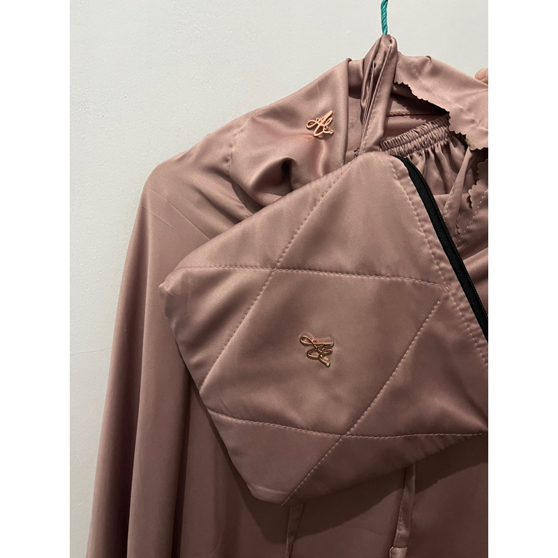 Mukena polos penutup dagu Silk Velvet