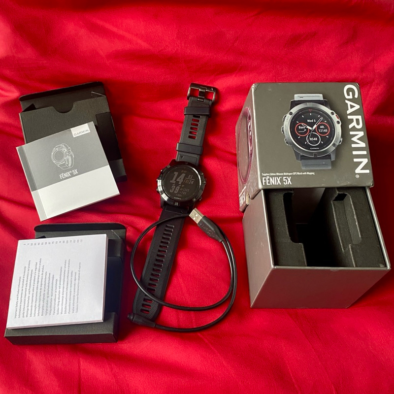 smart watch garmin fenix 5x sapphire fullset original