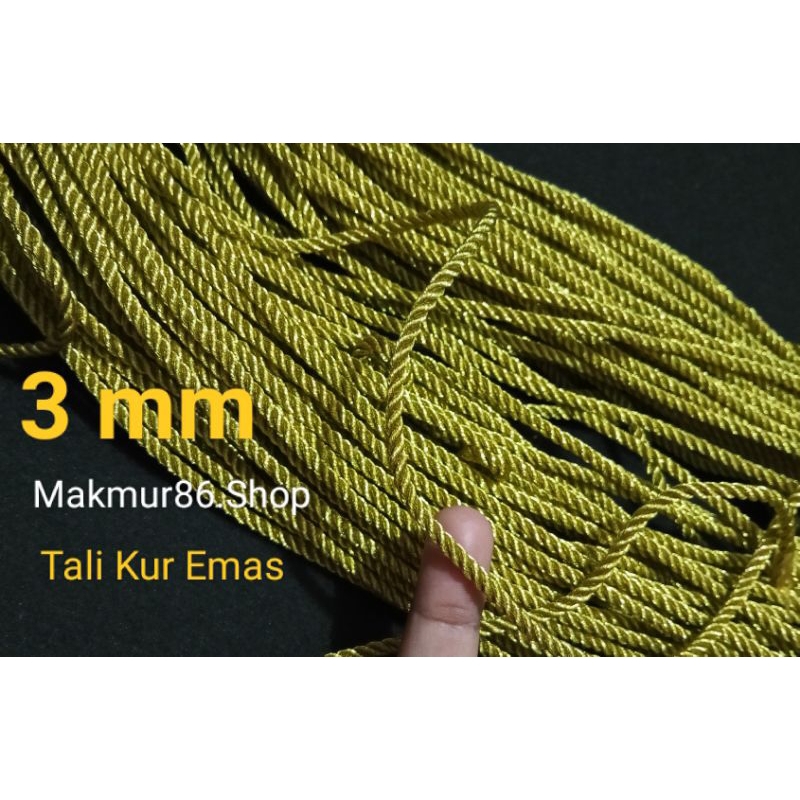 Tali Souvenir Talikur Model Tambang Warna Emas / Gold 3 mm