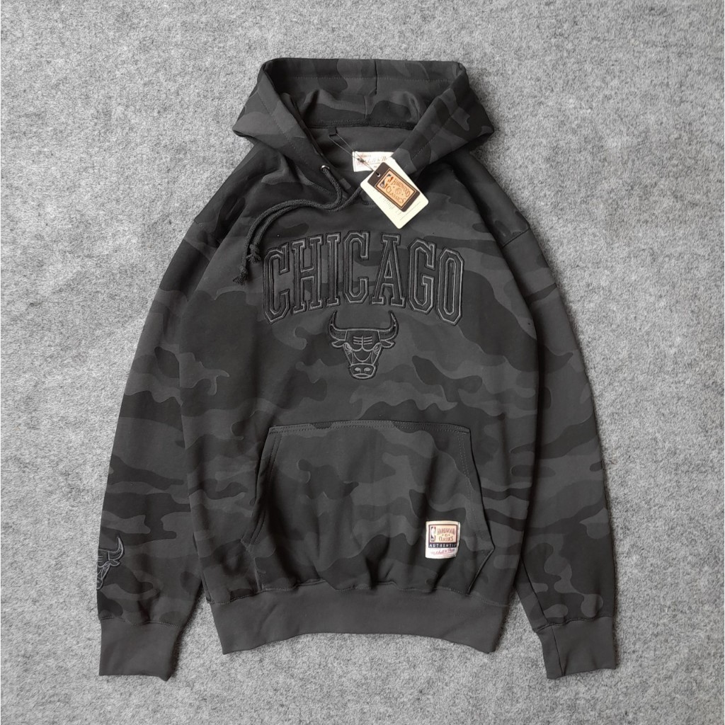 Jaket Sweater Hoodie Chicago Bulls Camo Full Bordir