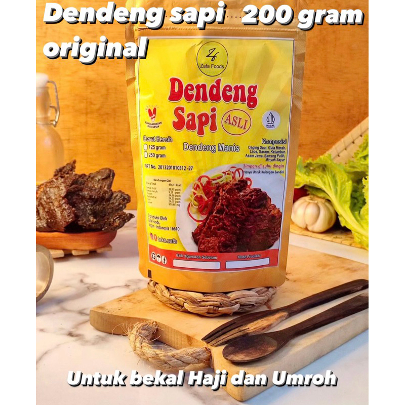 

Dendeng Sapi 200 Gram Asli Halal Makanan Ringan Rasa Manis Tekstur Kering