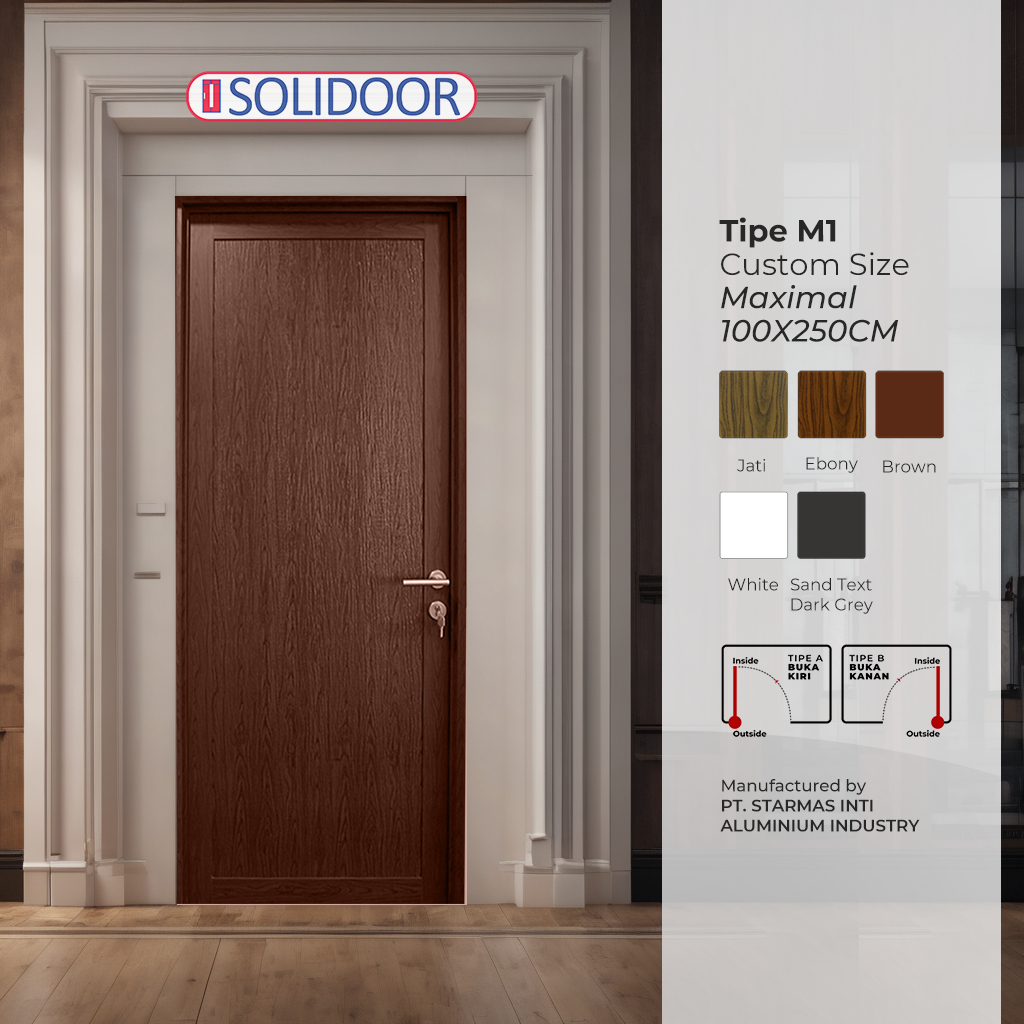 Pintu Aluminium Solidoor M-1 Custom Max 100x250