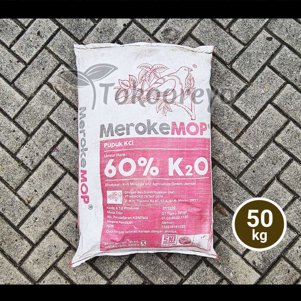 PUPUK MEROKE MOP KCL 50 KG KEMASAN PABRIK VIA GOSEND GRAB