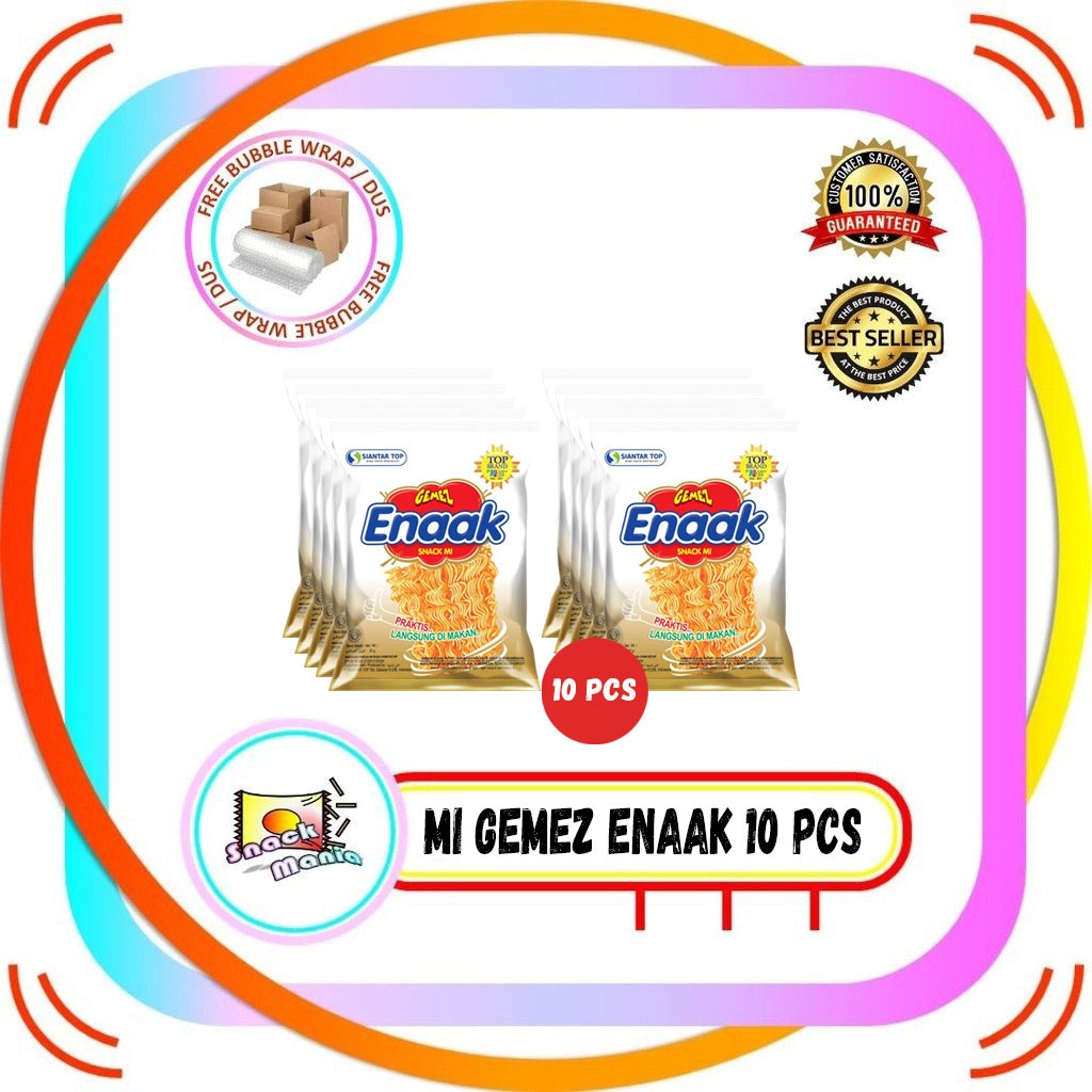 

Mie Gemez Enaak ~ 22 gr x 10 pcs Snack Mi Kremes