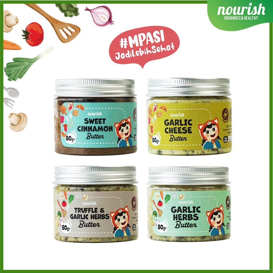 

KODE PRODUK NBNT5637 Nourish Butter Grass Fed MPASI BB Booster Lemak Baik Butter Garlic Butter Garlic Cheese Butter Truffle Butter Cinnamon