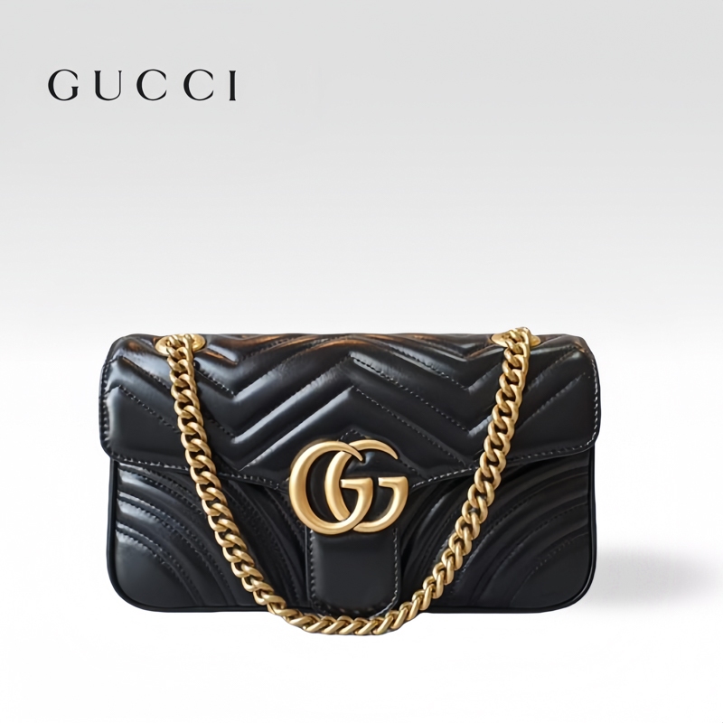 100% original GUCCI Tas tangan super mini seri GG Marmont Tas Selempang & Bahu Wanita Bag/gucci bag