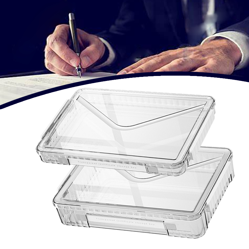 

Kotak Penyimpanan Kertas Kotak Tempat dokumen penting Transparent Storage Box Clear A4