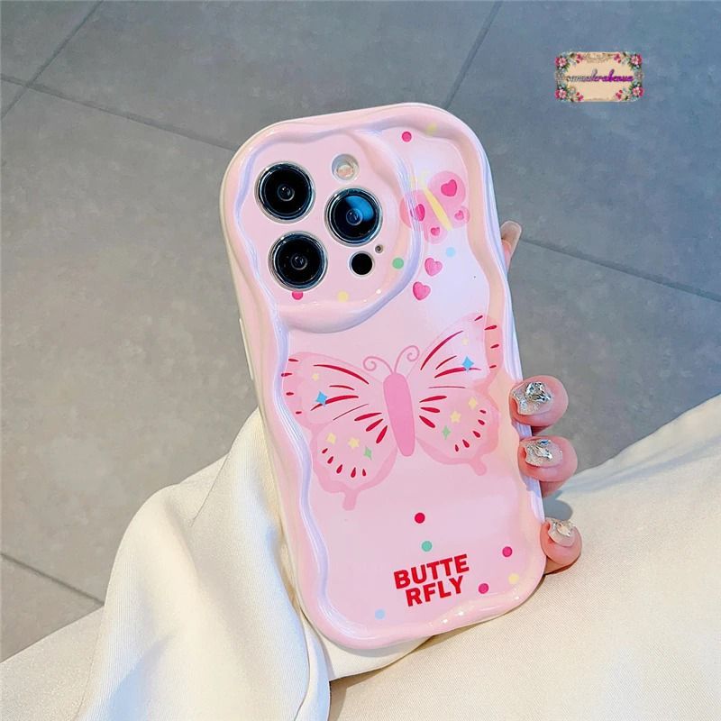 SS896 CASE CASING SILIKON PINK BUTTERFLY SOFTCASE/CASING HP COMPATIBLE FOR VIVO Y21D Y31 Y71 Y78 Y81