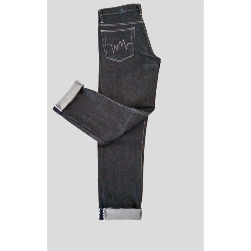 Denim Selvedge 15oz Celana Denim Selvedge Pria black indigo Celana Panjang Denim Murah