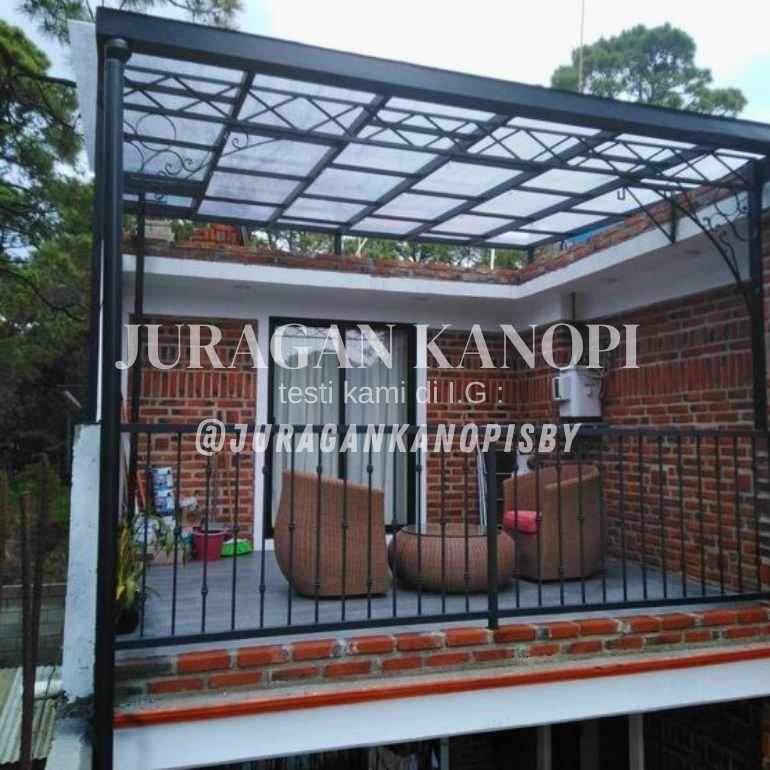 kanopi baja ringan kaca bening atap polycarbonate