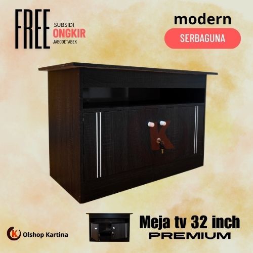 Meja tv minimalis modern 32 inch Led / Tabung Lose premium serbaguna Ekonomis warna "Hitam
