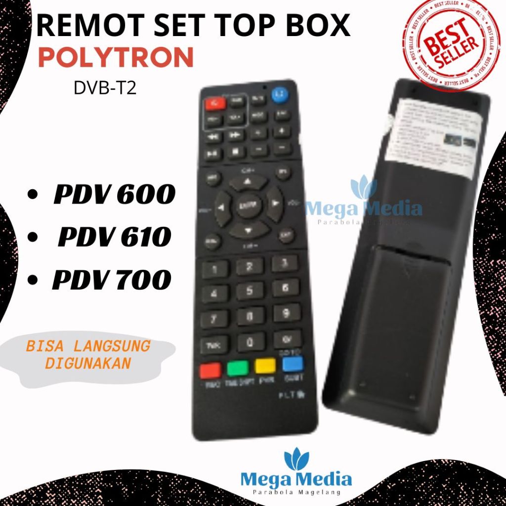 Remot Remote set top box Polytron PDV600 PLT Stb Dvb T2 tanpa setting / REMOT STB POLYTRON