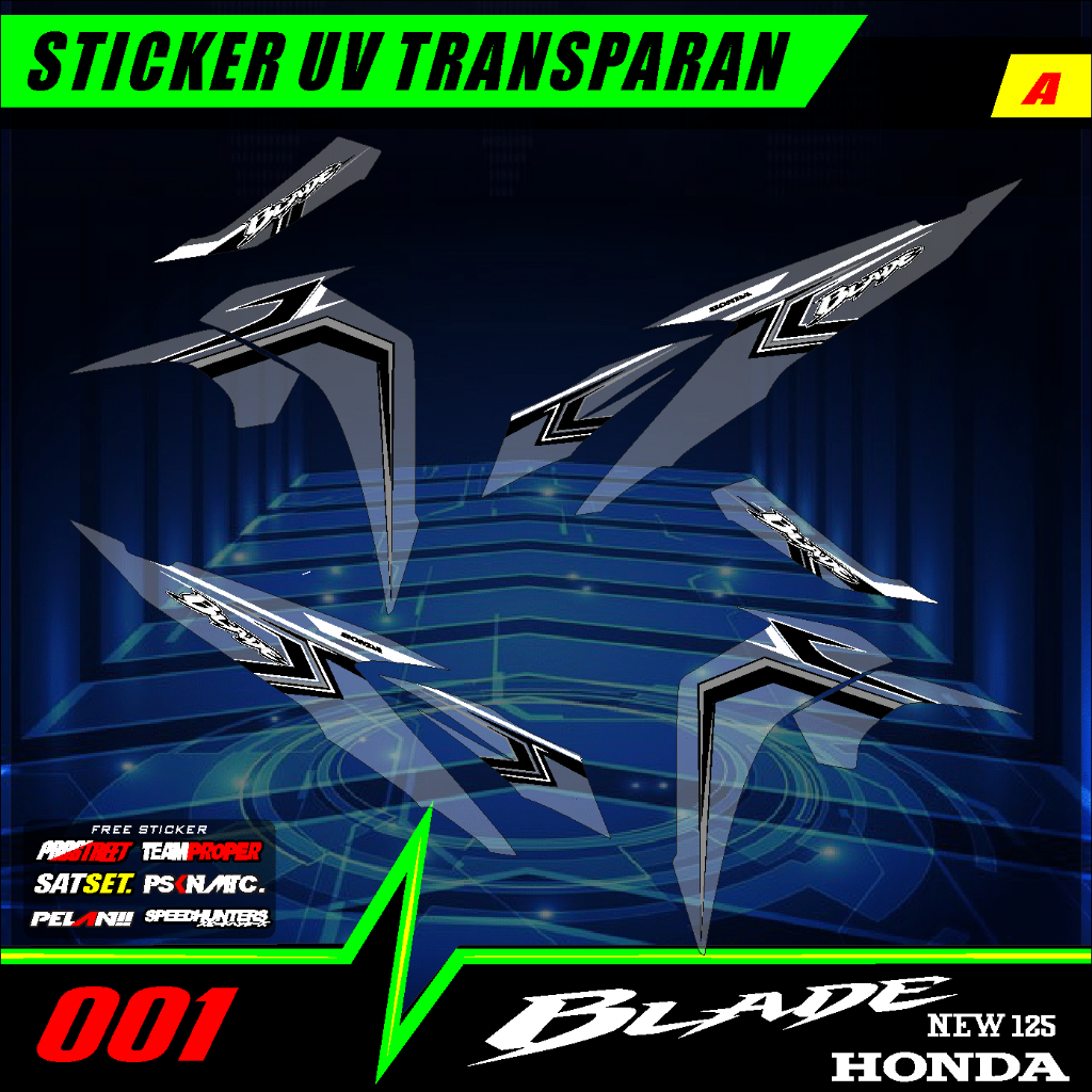 Stiker Striping BLADE 125 - Sticker Motor HONDA Blade New Stiker Transparan