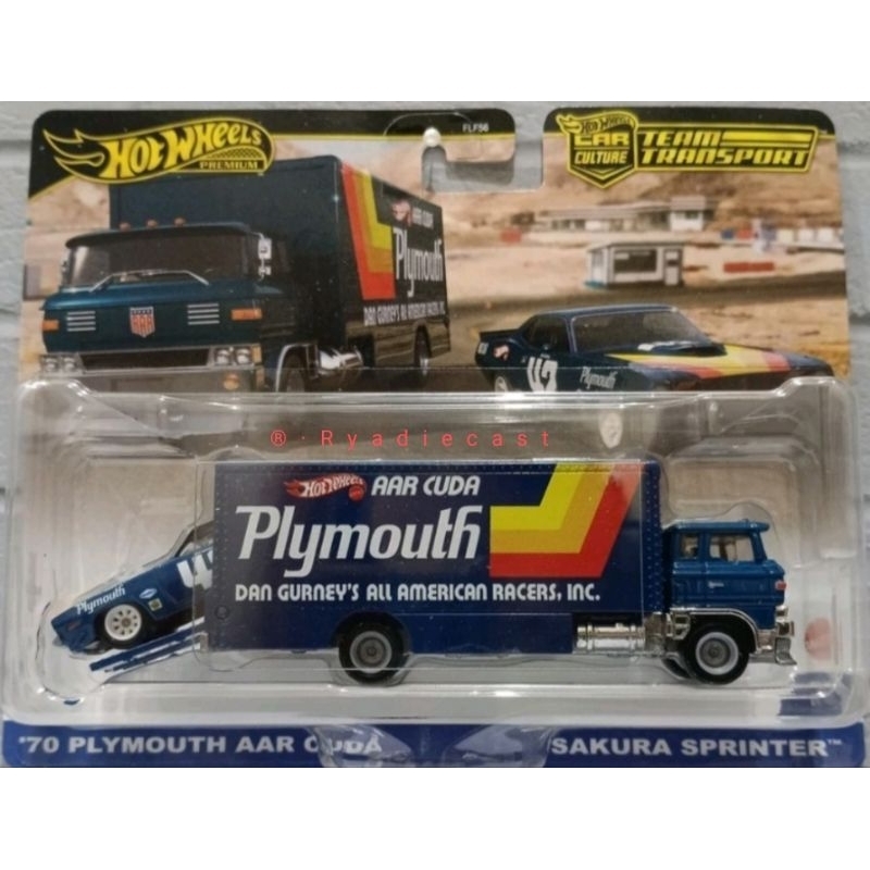 Hot Wheels Premium Team Transport 70 Plymouth AAR Cuda Sakura Sprinter