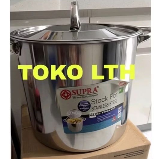 PANCI STOCKPOT STAINLESS 40 QT SUPRA BULENG TONG AIR DANDANG POLOS