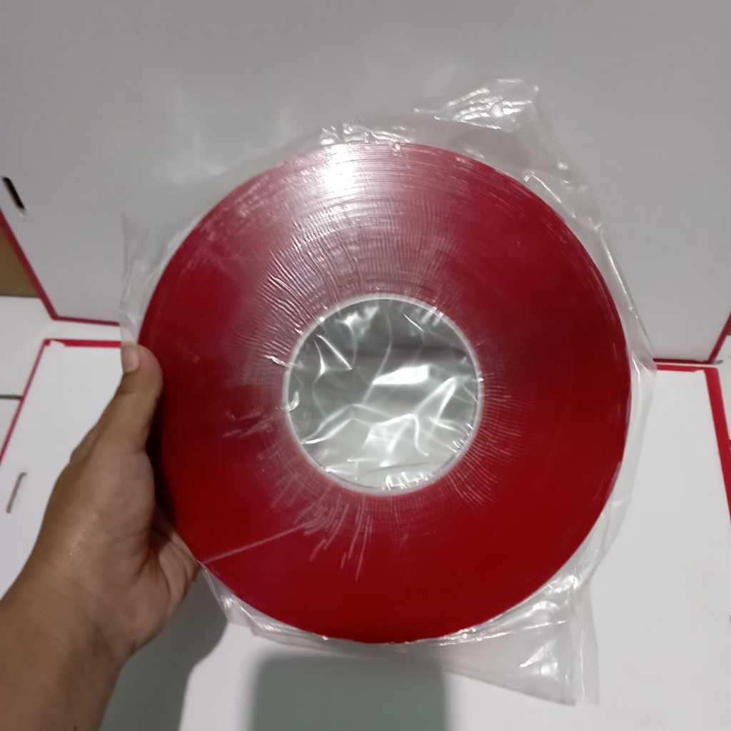 

Double Tape Merah 8 mm X 33 meter Perekat Lem Bolak Balik Double tape Kecil Bening 8mm x 33M Perekat