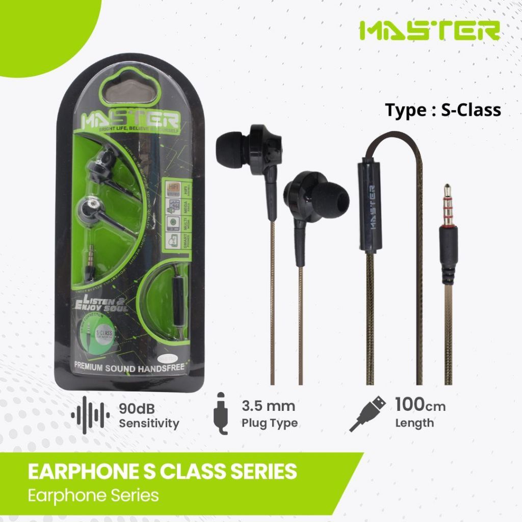 [KIRIMHARIINI] - MASTER Handsfree S-Class-3 FOR ALL SMARTPHONE (P9122)