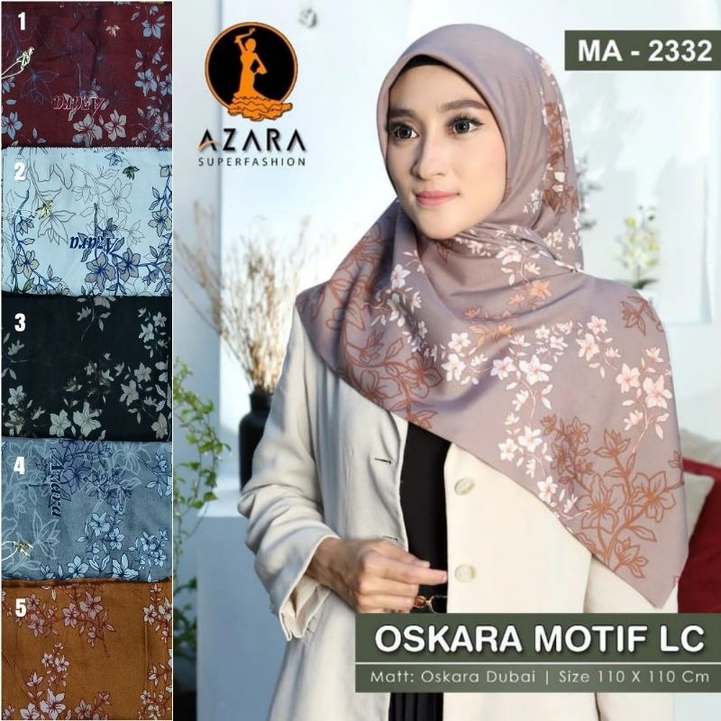 Jilbab Segiempat Oskara Motif Laser Cut Hijab Segi Empat Azara Segi4 Bunga Kerudung