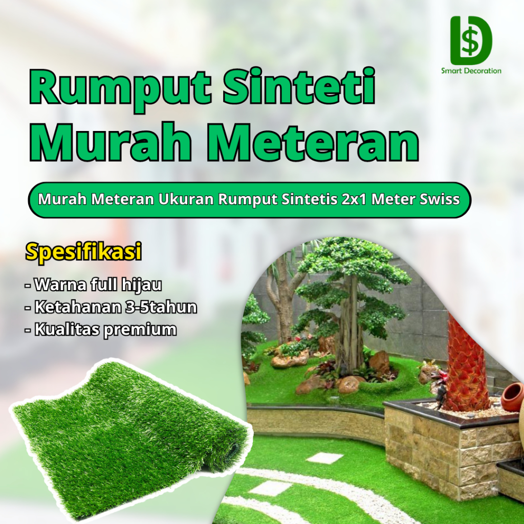 Rumput Sinteti Murah Meteran Ukuran Rumput Sintetis 2x1 Meter Swiss