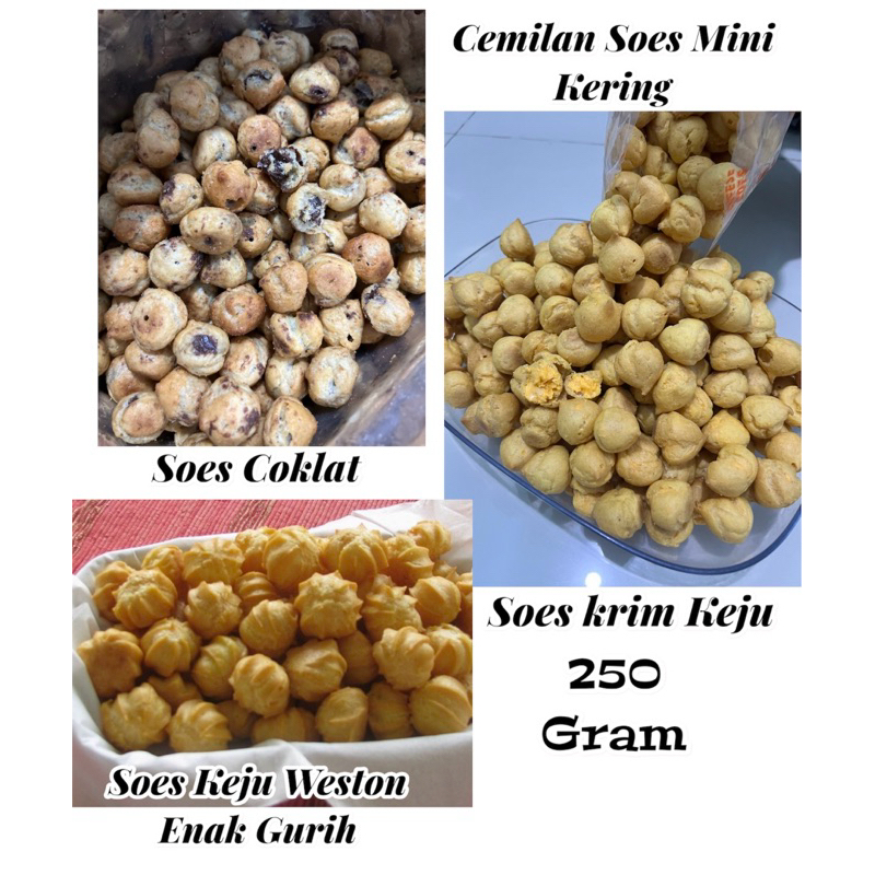 

SNACK SOES ISI COKLAT KEJU VANILA KACANG LUMER / MINI SOES KERING WESTON KEJU