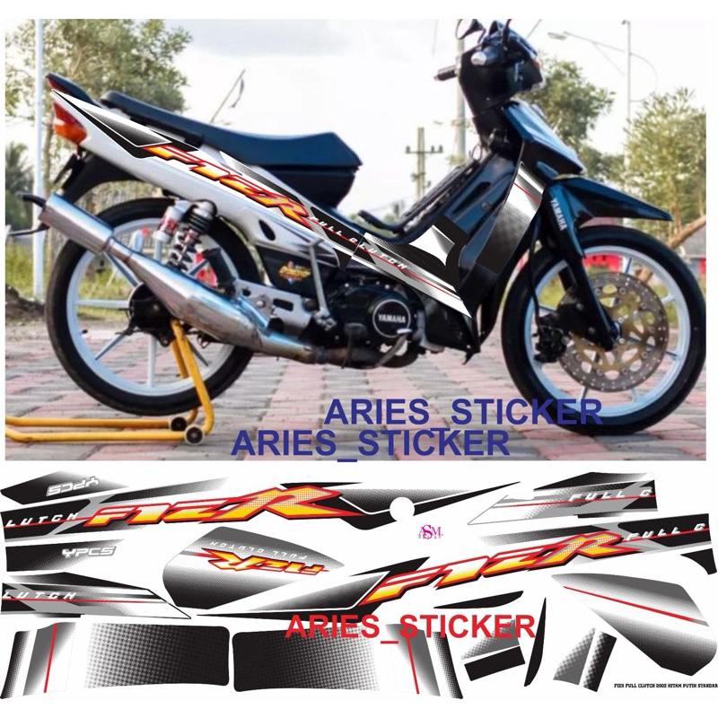 STRIPING STIKER LIS FIZ R FULL CLUTCH 2003 HITAM PUTIH