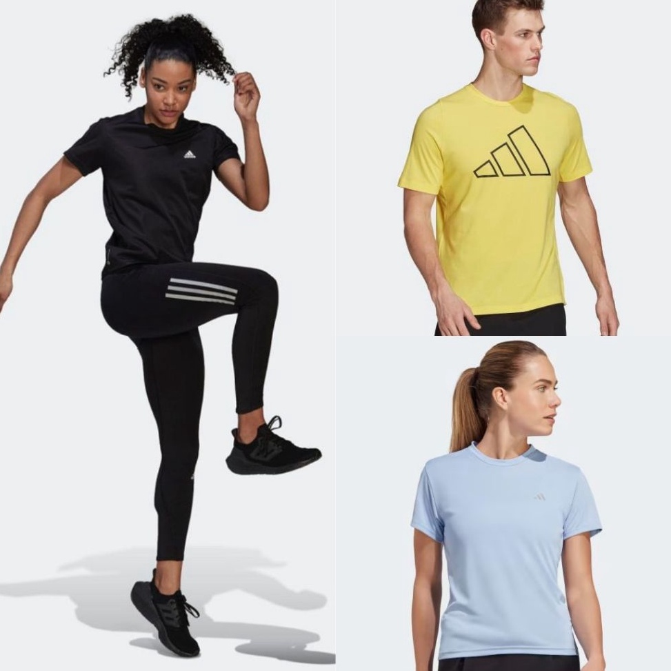 ART Y9X4 ADIDAS Performance 3 Bar Training Run Tshirt  ADDS Kaos Olahraga Sport Pria Wanita