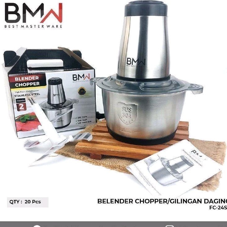 Blender Chopper/Gilingan Daging Stainless 2Liter(BMW)