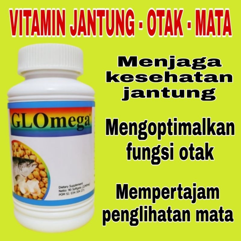 GLOMega (Garlic Lechitin Omega 3) Vitamin Jantung, Otak, dan Mata isi 100 softgels