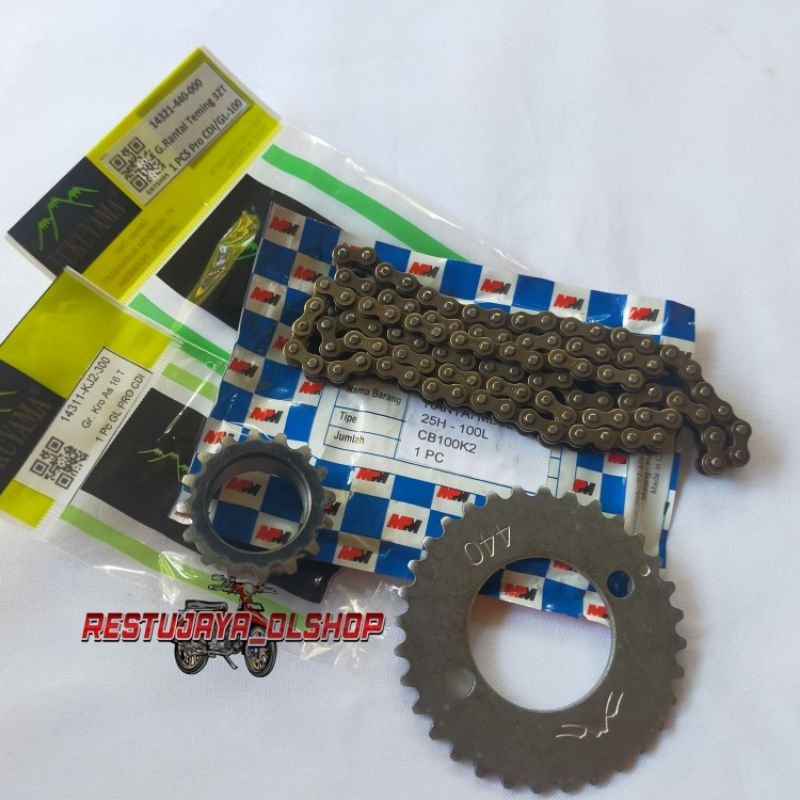 GIGI KAMPRAT SENTRIK RANTAI KETENG SET HONDA GL PRO CDI PNP TIGER MEGAPRO RANTAI KAMPRAT GL PRO CDI 