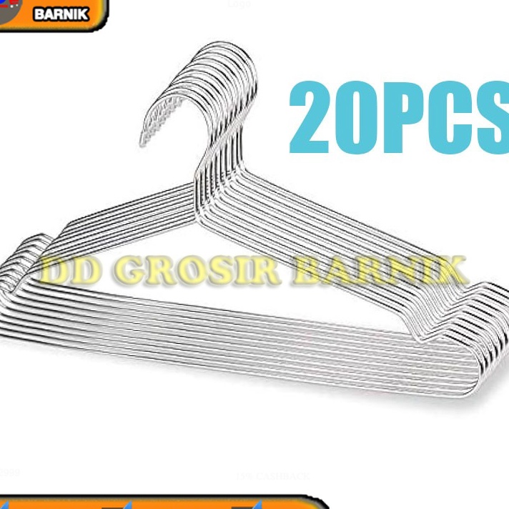 ORIGINAL DGB 2PCS GANTUNGAN BAJU HANGER STAINLESS KAWAT BAJA BESI TAHAN ANTI KARAT 2 PCS