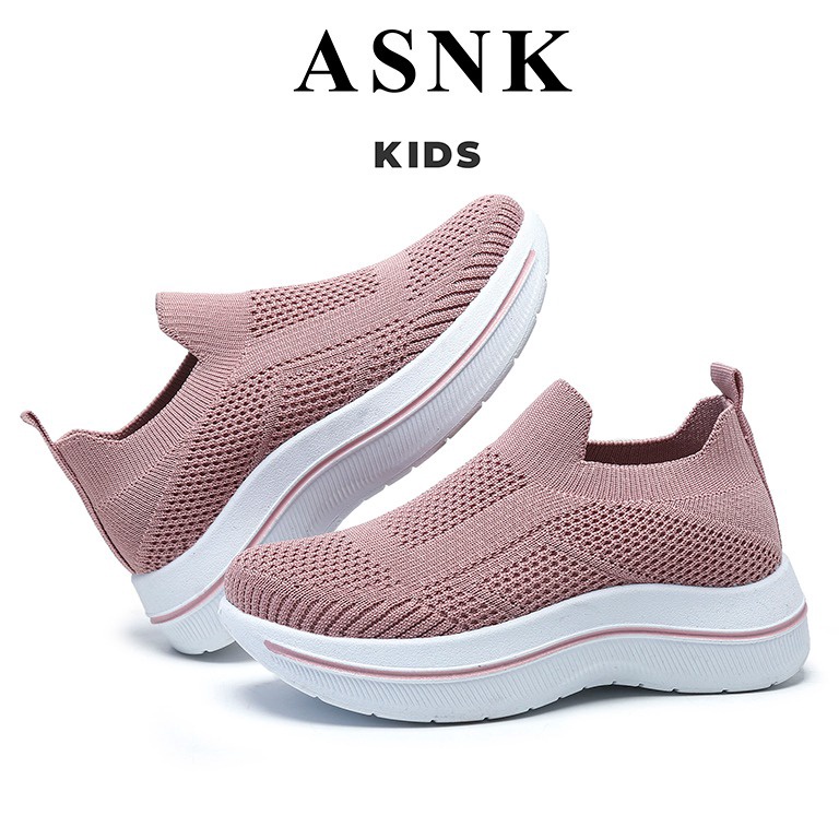Terbaru GROSIRCOD SEVENDAY SEPATU SLIP ON BAHAN RAJUT ANAK CEWEK COWOK USIA 28 THN WM2329 PINK