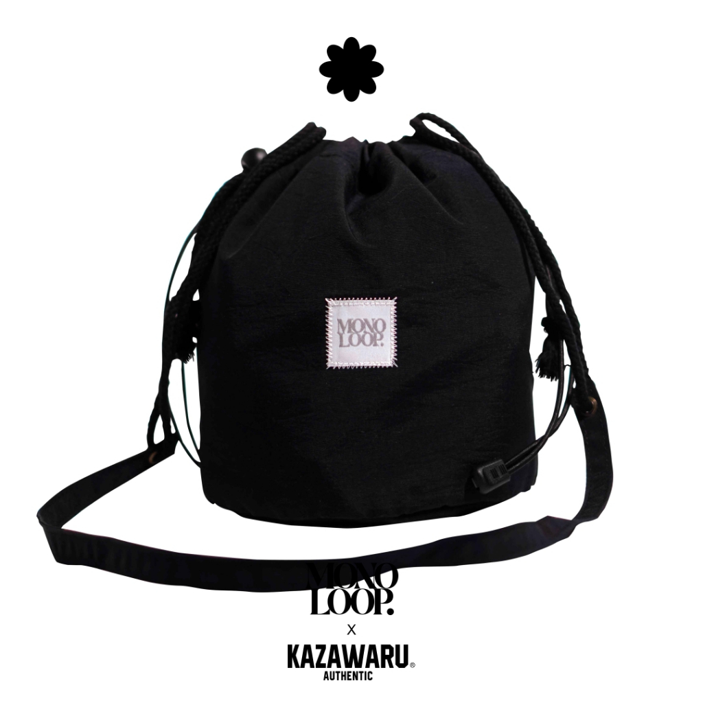 TAS SLING BAG SELEMPANG BAHU SERUT DRAWSTRING PEREMPUAN WANITA CEWEK CEWE POLOS WARNA HITAM - CALLEA