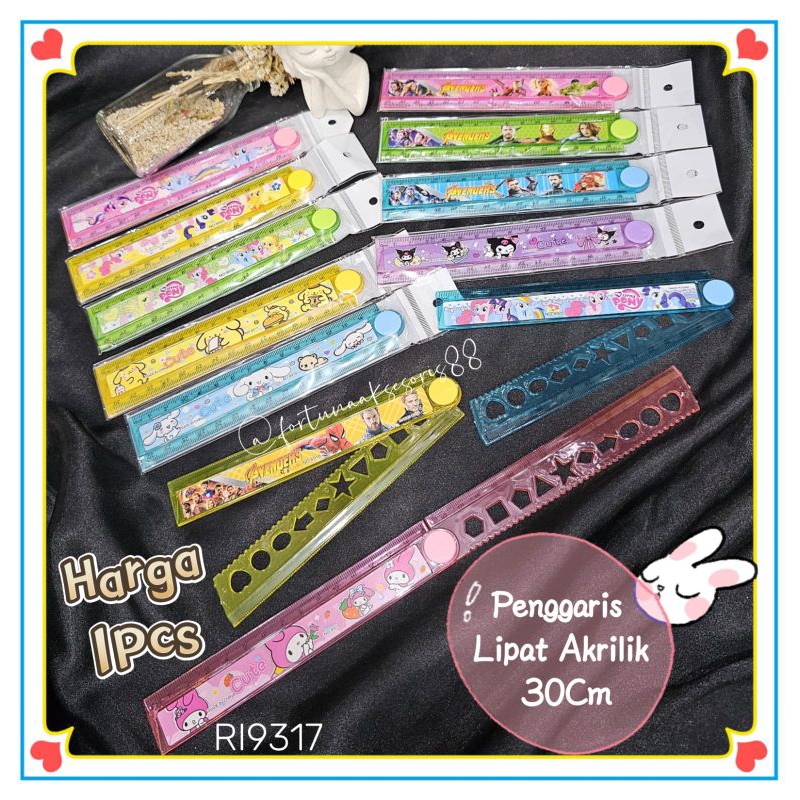 

PENGGARIS LIPAT AKRILIK 30CM / PENGGARIS LIPAT FANCY / PENGGARIS LIPAT SANRIO KARAKTER LUCU / ACRYLIC FANCY FOLDING RULLER / RI9317