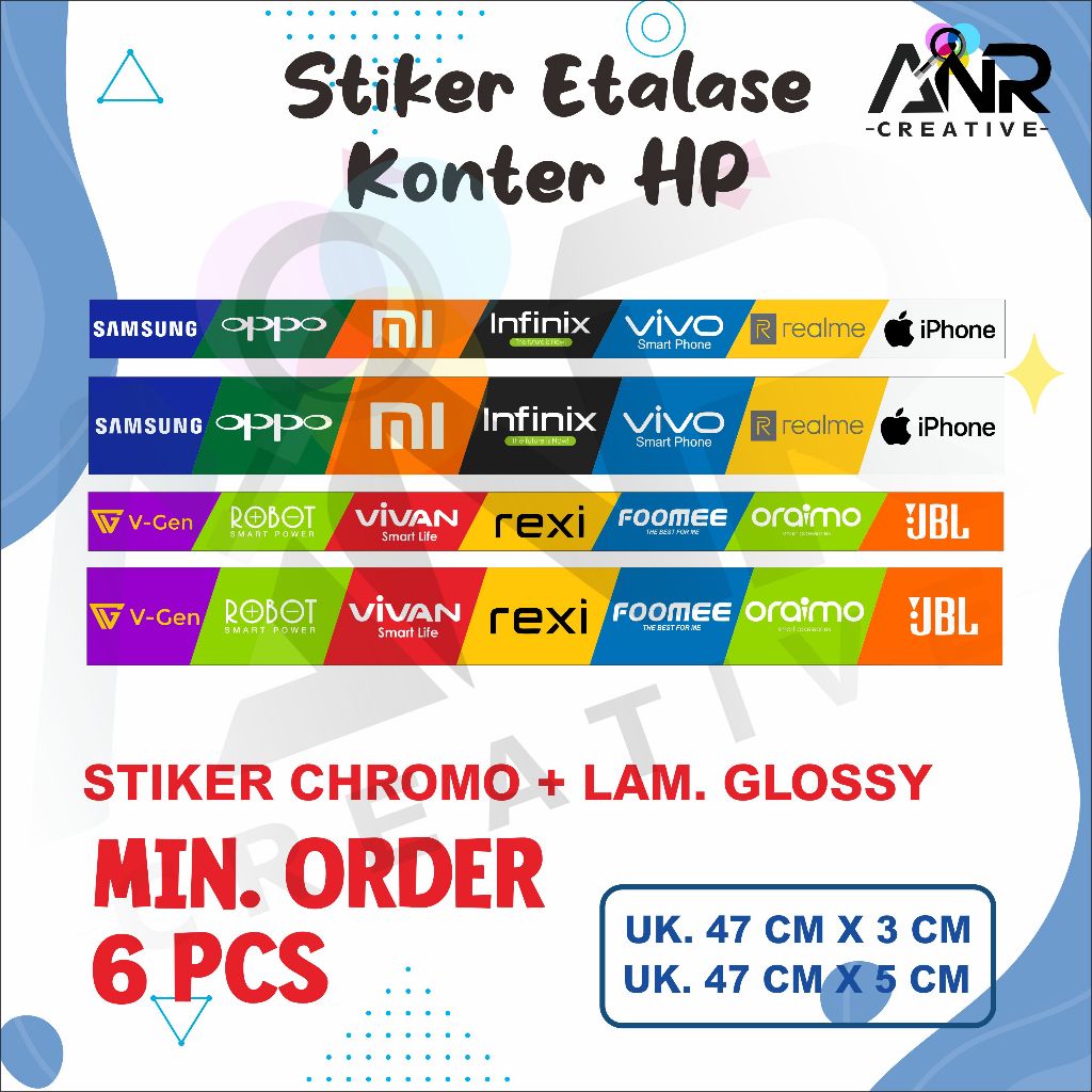 Stiker Etalase Konter / Stiker Konter Hp /Acc/ Stiker Konter Murah / Aksesoris Konter/ Min. Order 6 