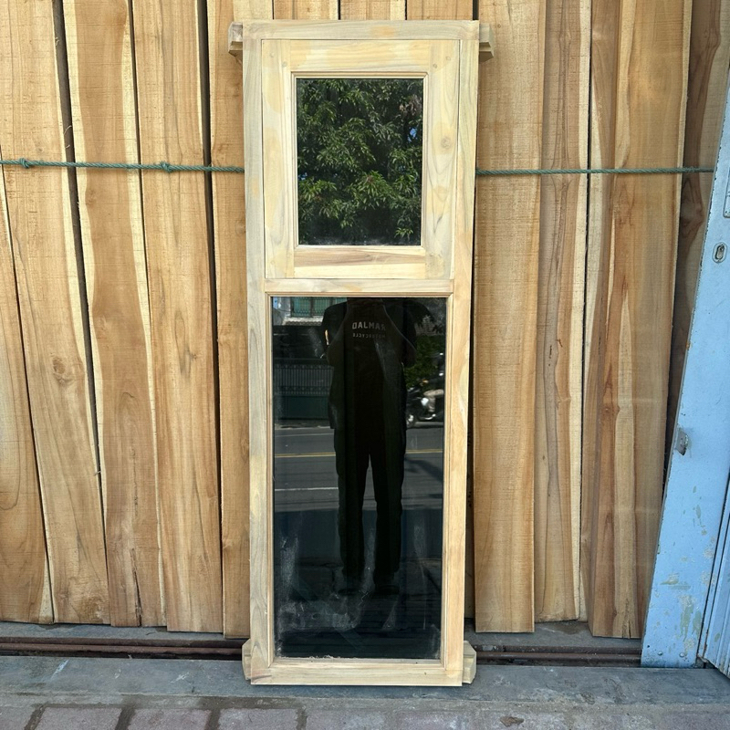 1 SET KUSEN DAN JENDELA + KACA RIBEN 100% KAYU JATI