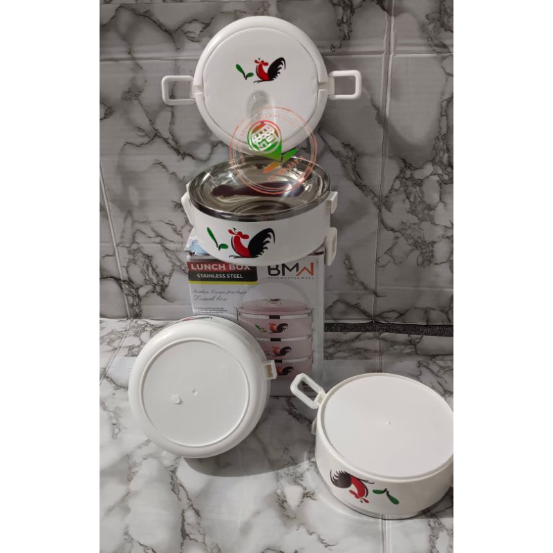 Rantang 3 Susun / Launch Box ayam jago Stainless steel