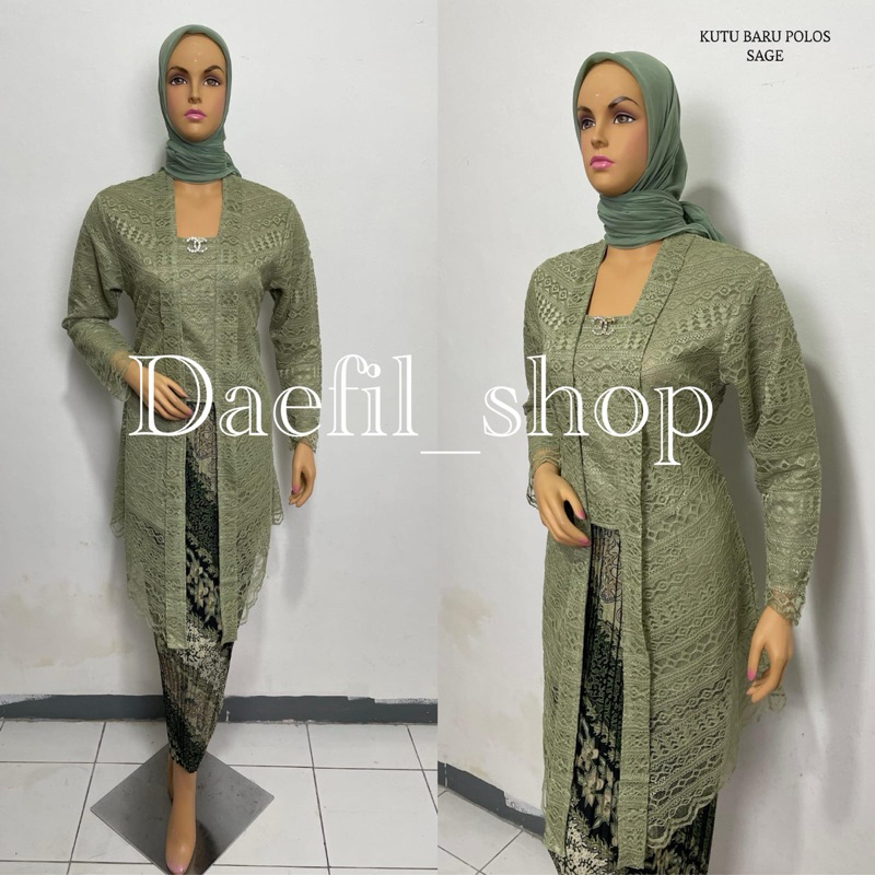 Kebaya kutu baru moderen kekinian bahan brokat premium full furing dalaman/kebaya kutu baru polos/ke