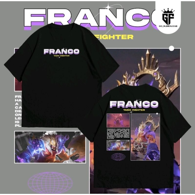 Kaos T-Shirt Hero Mobile Legend Franco Tank Baju Mlbb Gamers Distro ~ FREE STIKER