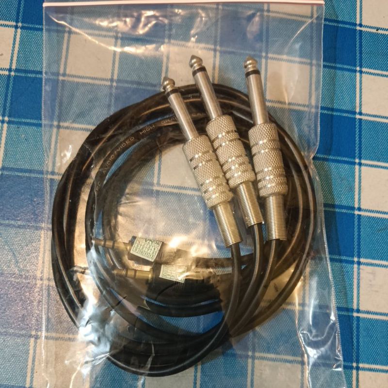 kabel jack aux 3,5 ke 6,5mm panjang 65cm