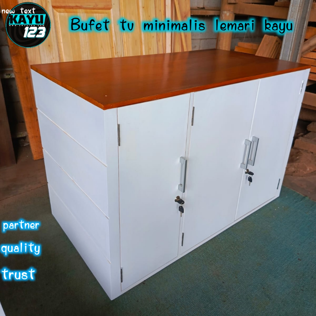 Meja Tv Rak Tv Bufet Tv Lemari Tv Minimalis Putih Kayu mahoni UKURAN 120X50X80CM