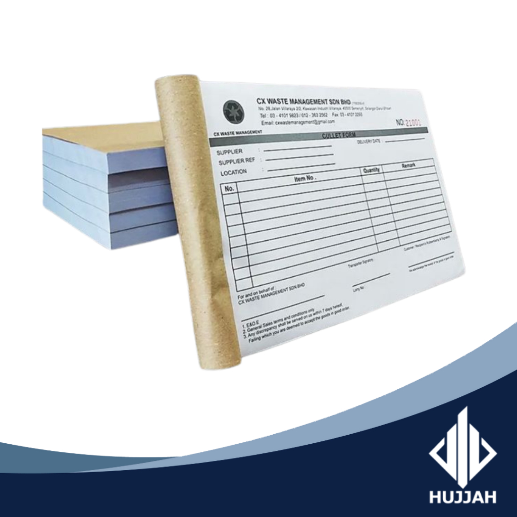 

CETAK NOTA DAN BON Tanpa Karbon (Carbonless) 2 Rangkap