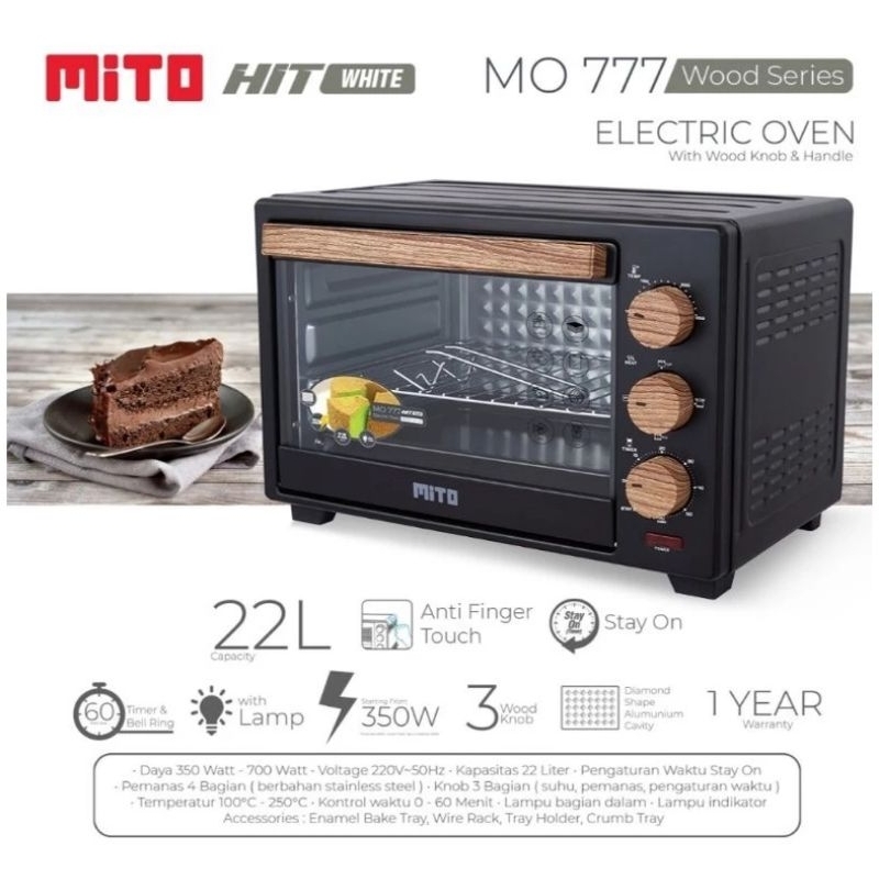 Oven listrik Mito MO777 kapasitas 22lt