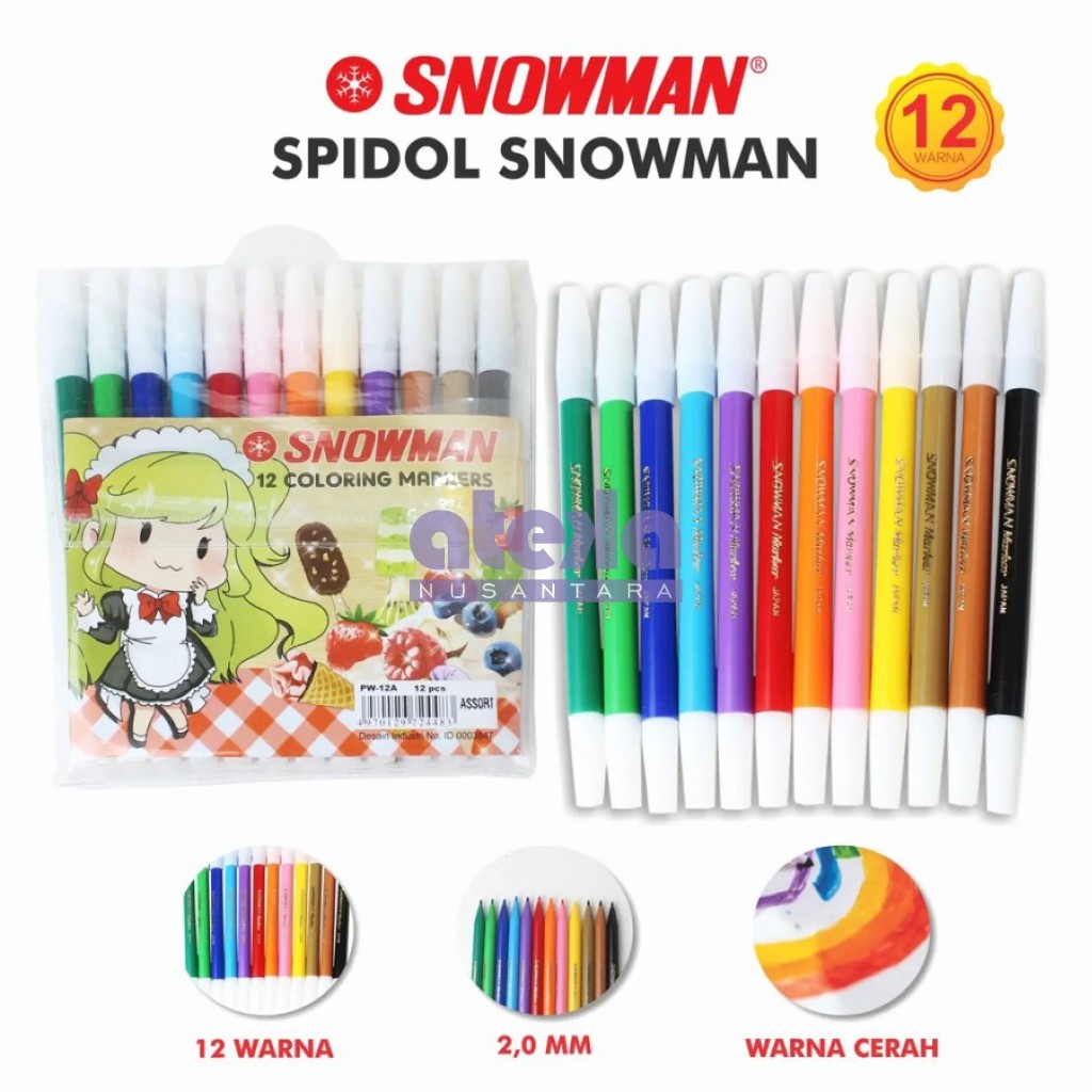 

Spidol 12 Warna Snowman Set PW-12A
