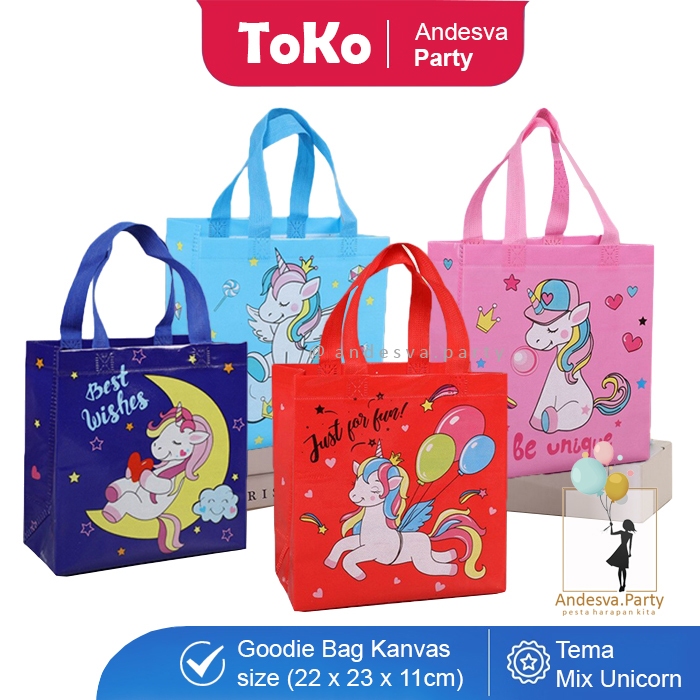 

Tas Ulang Tahun unicorn / Goodie Bag HBD / Tas Ulang Tahun Unicorn/ tas souvenir -S