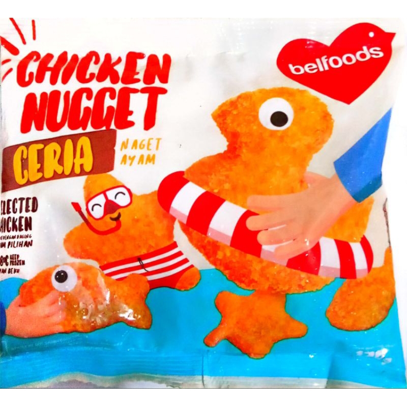 

Nugget Belfoods Ceria berbagai bentuk varian olahan daging ayam pilihan 170 gram