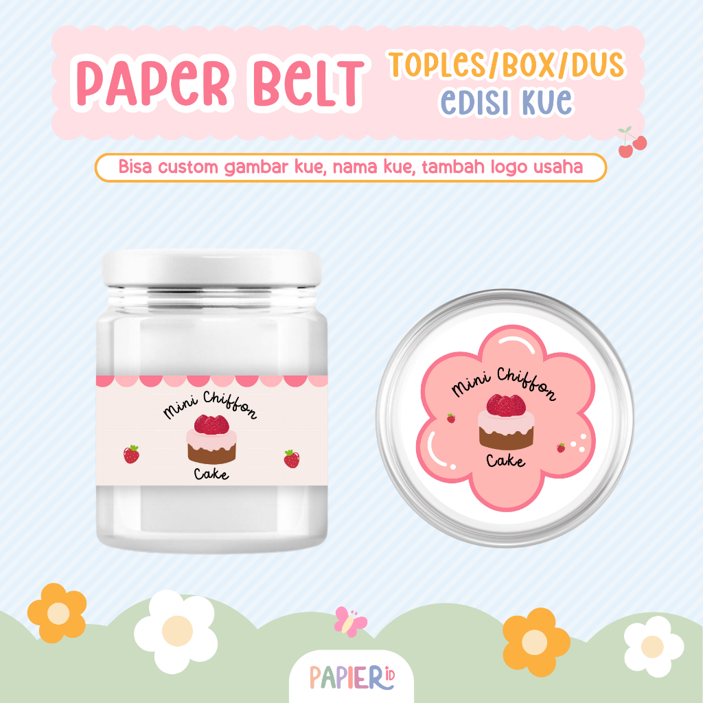 

Paper Belt Sticker Sleeve Label Segel Toples Jar Box Edisi Kue