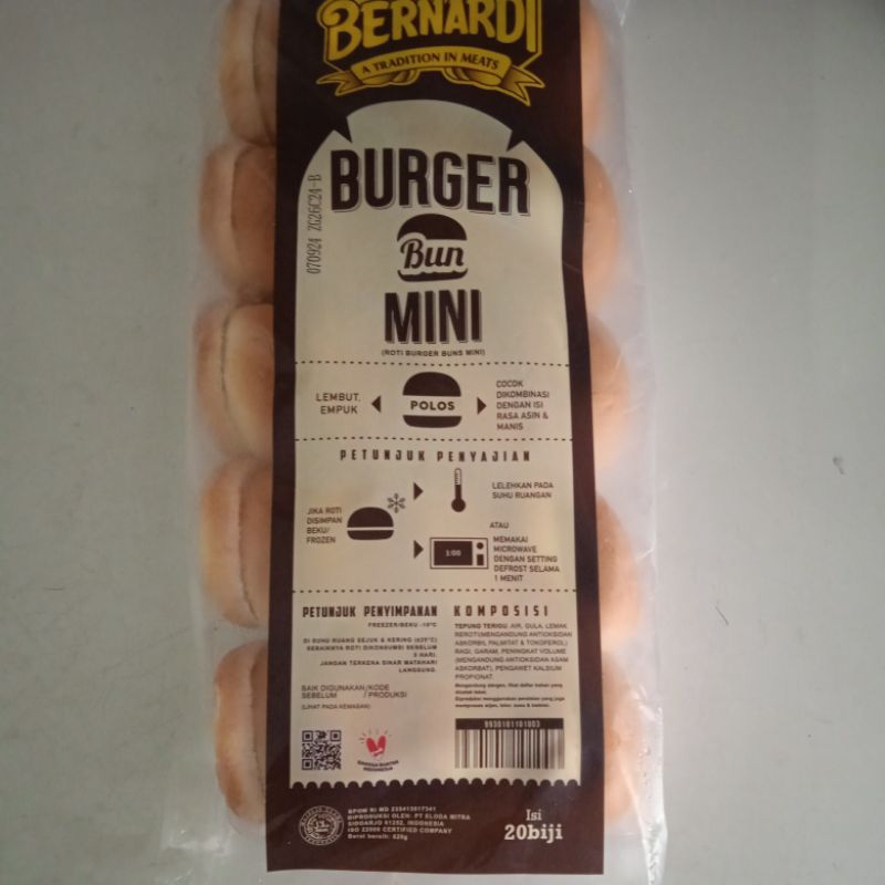 

Bernardi Burger bun Mini isi 20pcs 620gram