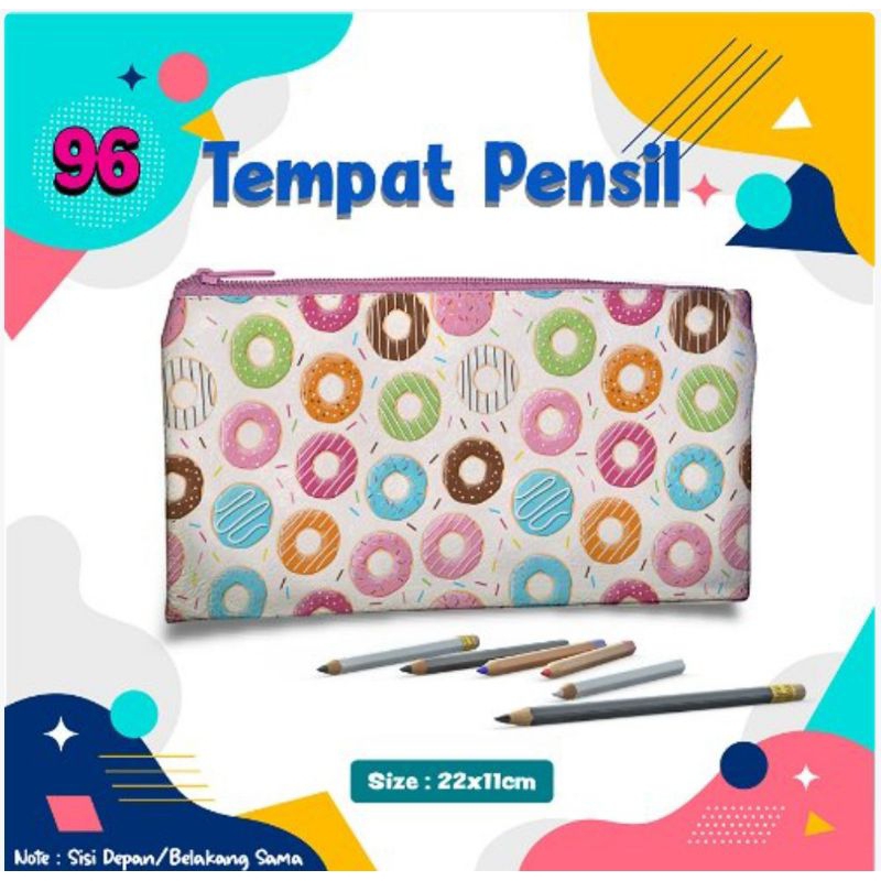 

Tempat pensil/ pouch tempat pensil/ Tempat alat tulis/ pencil case pouch karakter kartun donat